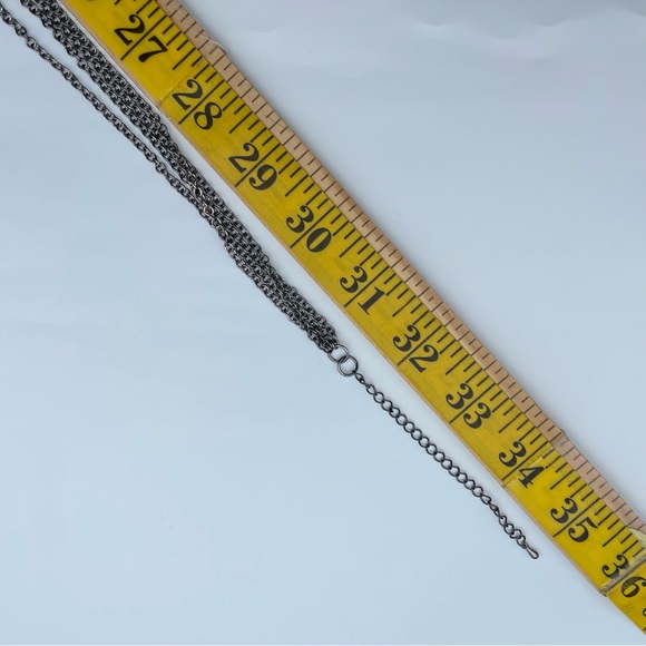 NY Gunmetal Multi-Strand Faux Pearl Necklace with Flower Accent 31”+ 3”Extender - Picture 8 of 8